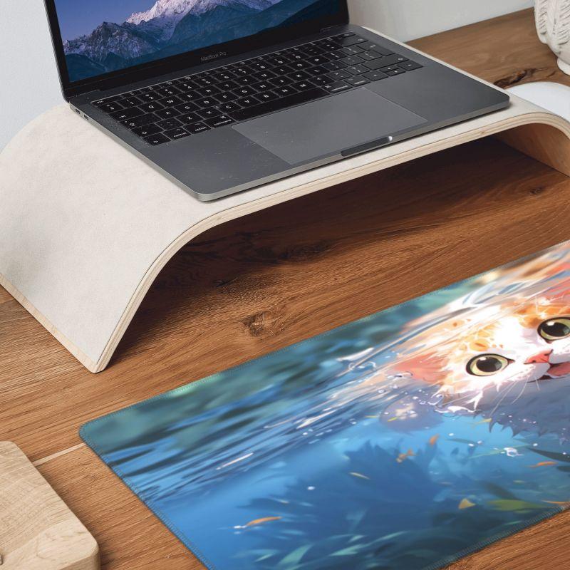 Cute Cat Natural Rubber Laptop Carpet XXL Mice Pad Custom HD Large Home keyboardpad MousePad 80x30CM Lock Edge Large Mousepad