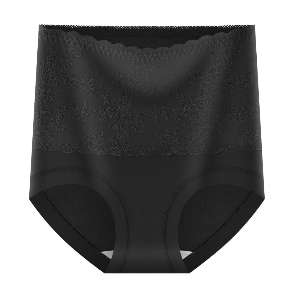 High Waist Slimming Shaper Panties Floral Embroidery Double-layer Fleece Underpants  Lady