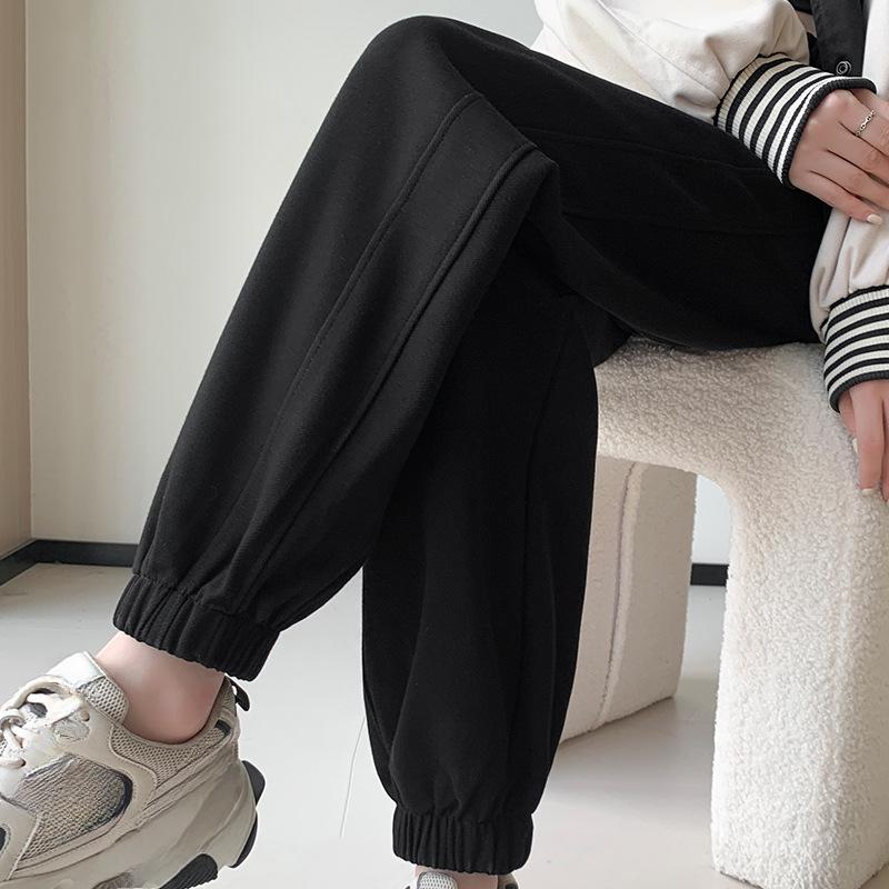 Plus Velvet Sports Pants Women's Autumn and Winter Loose and Thin Small Casual Harem Leggings