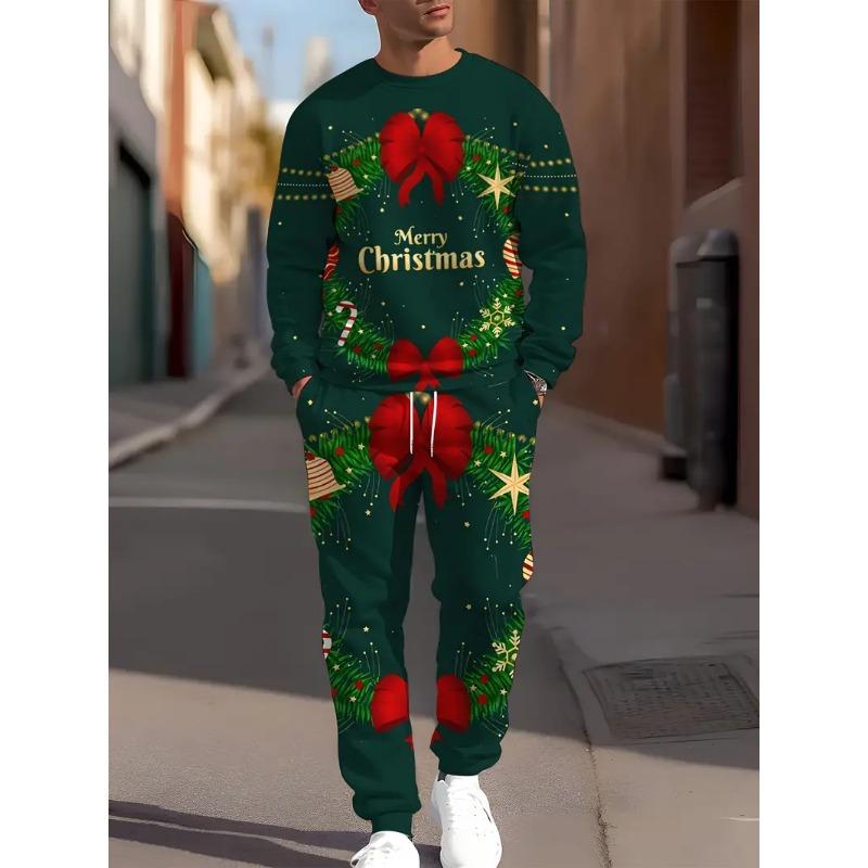 Christmas Clothing Set Spring Autumn Men Women Fashion 3D Print 2PCS Suit Casual Sportswear Sweatshirt Jogging Pants 2Pcs Sets