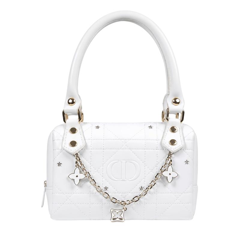 

DIOR [Customized cosmetic bag] White Gardenia Niche Exquisite Personality Trend High-end American Minimalist Retro Polyester Fiber Portable 18*11*6cm білий
