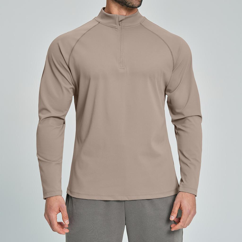Men S Half Zip Long Sleeve Top For Sports Fitness Casual Hiking