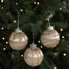 9pcs Shatterproof Velvet Christmas Balls Pendant White Champagne Xmas Tree Ornaments  Hotel Mall