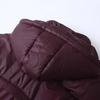 2024 Women's Wine Red Hooded Cotton Coat: European & American Style, Versatile & Fashionable Winter Wear