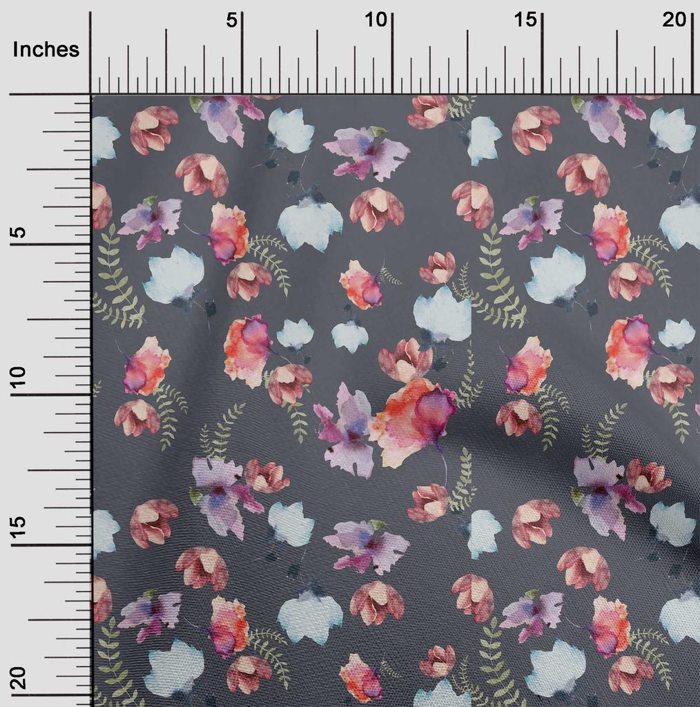 oneOone Bavlněný Flex Krémový Látka Květiny & Listy Akvarel DIY Oblečení Prošívaná Látka Potisk Látka Na Metráž 40 Palců