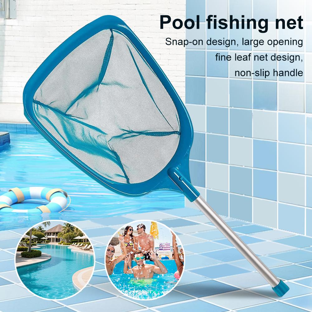 Swimming Pool Leaf Rake Mesh Professional Skimmer Net with 4 Section buckle Pole Cleaning Net Swimming Pool Spa Tool Pool Parts