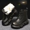 Fashion Women's Boots  Winter New Fur Snow Boots Platform Plush Comfortable Anti Slip Warm Lace Up Cold Proof Cotton Ankle Boots