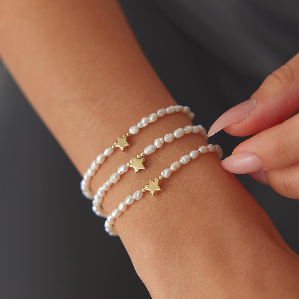 3Pcs/set Valentine's Day love heart imitation pearl bracelet jewelry simple and elegant style jewelry gift