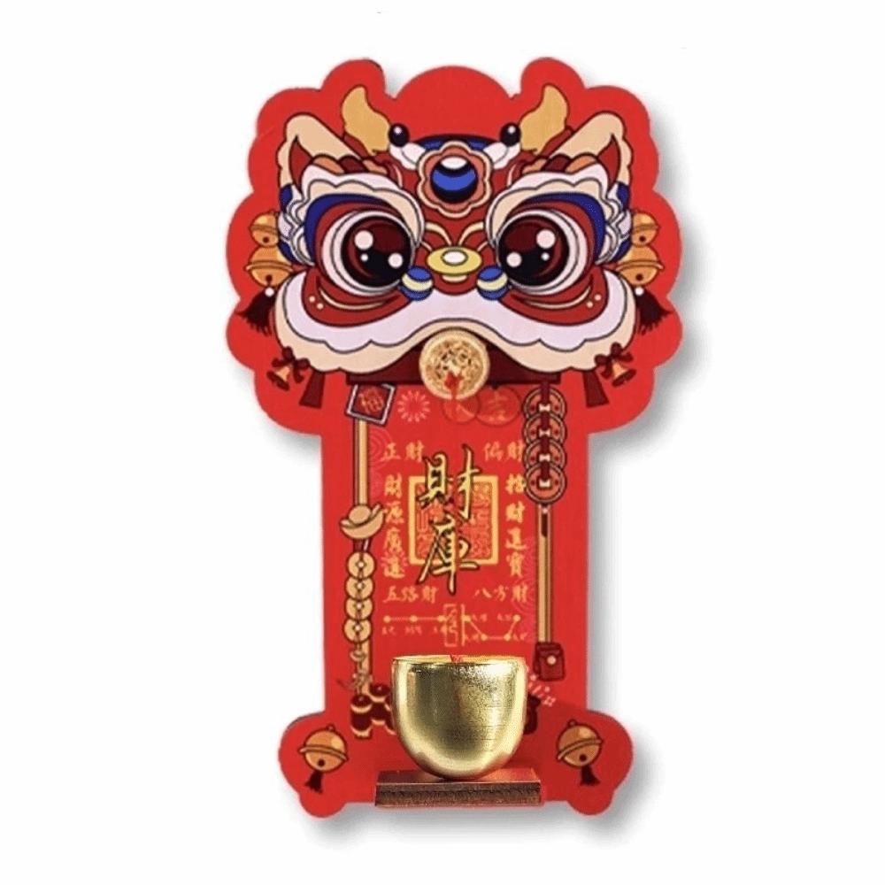 

Dopamine Lion Dance Refrigerator Magnetic New Year Hanging Ornament Magnetic Bell Refrigerator Sticker Door Decoration Festive