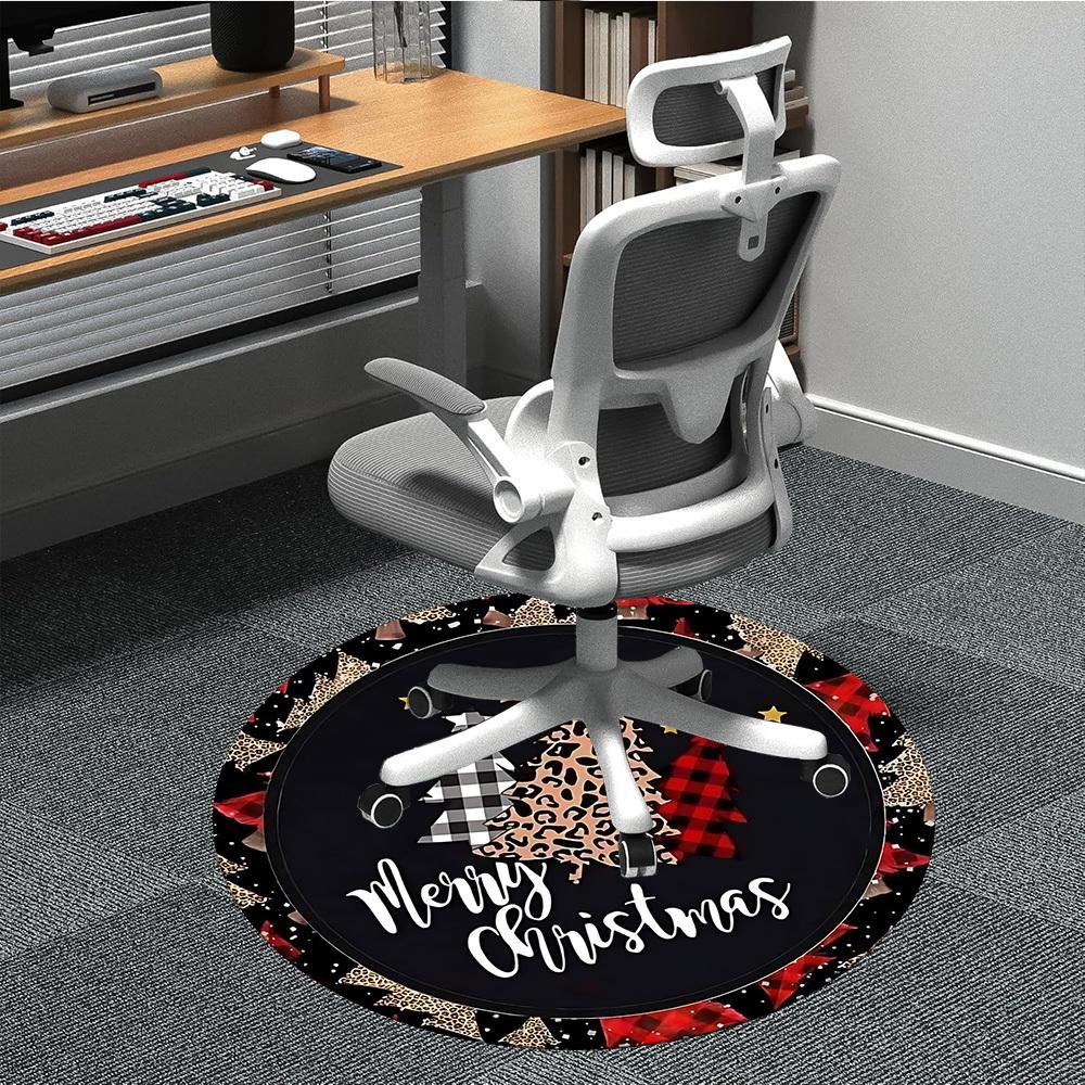 

1PC Christmas Tree Ornament Chair Carpet for Office, Indoor Non-Slip Washable Carpet, Soft Comfortable Mat For Office Room yy250930121 80cm by 80cm
