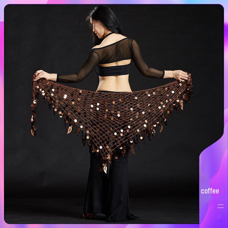 Lanț de talie sirenă eșarfă de șold cu paiete și ciucuri de chimvale