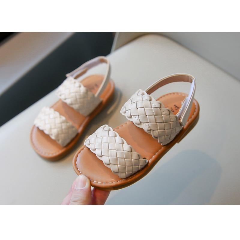Korean Style Summer Kids Open Toe Woven Beach Sandals For Boys And Girls