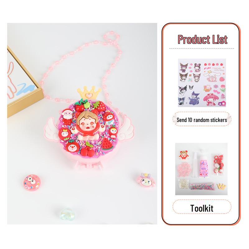 Kids' Handmade Cream PVC Crossbody Bag with Mirror Accessory