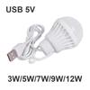 Usb Led Camping Lamp 3w 5w 7w 9w 12w With 1.2m Clip Line Room Light 5v Bulb Milky Cover Table Eye/protection Usb-adapter-powered