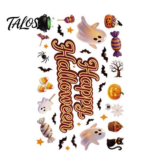 PVC Elektrostatische Stickers Halloween Statische Raamstickers, Glas met Spook Kat Vleermuis Winkel Displays Patronen, Herbruikbare Feeststickers voor Ramen Feest