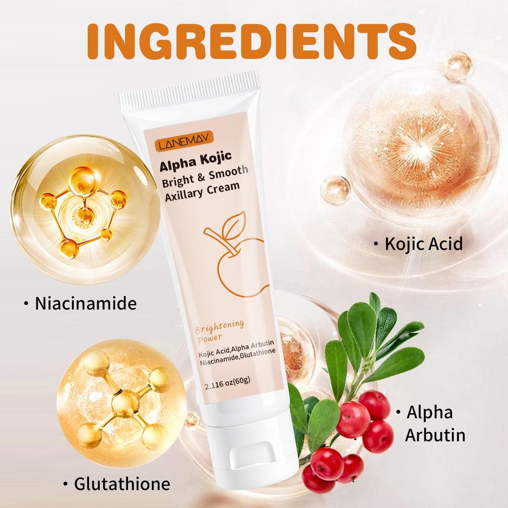 Axillary Cream-Brighten & Smooth Underarm-Nourishes Skin-Gentle & Safe-Suitable For All Skin Types, 60g