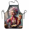 1pc Magic Kitchen Apron with Old Man And Cat Pattern for Home Kitchen Baking Work BBQ Apron Handmade Gift for Family Chef Unisex Novelty Apron