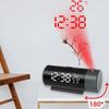 180° Rotatable Projection Digital Alarm Clock Brightness Dimmer Temperature Display Electronic Table Clock USB Snooze Function