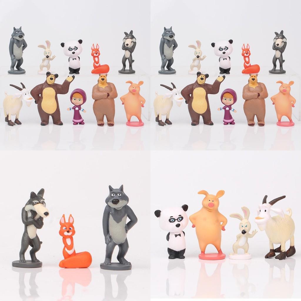 Adorable Masha And The Bear Action Figure Set Perfect For Cake Toppers And Playtime Fun