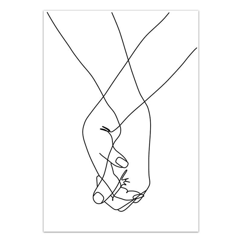 Nordic Style Love Body Quote Poster Minimalist Wall Art Pictures Girl Home Decorative Canvas Painting Abstract Line Room Decor