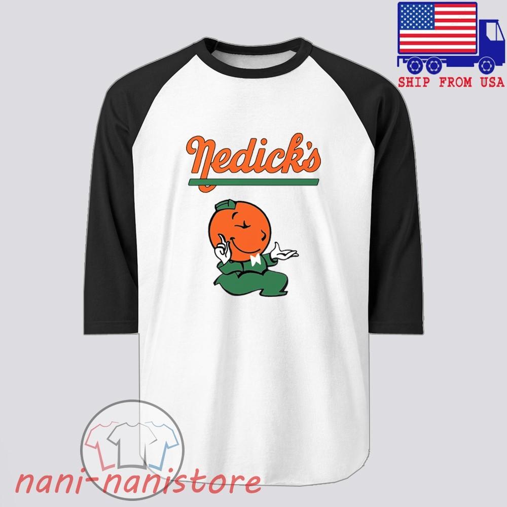 Nedick#039;s Restaurant Men#039;s Raglan Black Size S2XL Unisex T-Shirt L