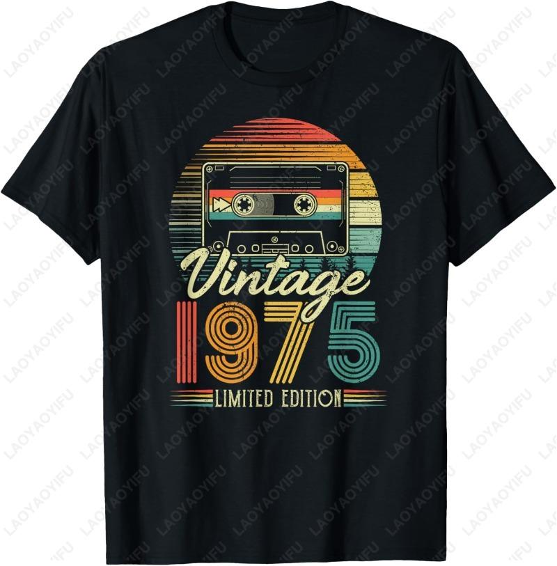 1975 Vintage Birthday Retro Men Women Gift TShirt Summer Casual Comfortable Graphic Tshirts Classics Funny Cotton Streetwear