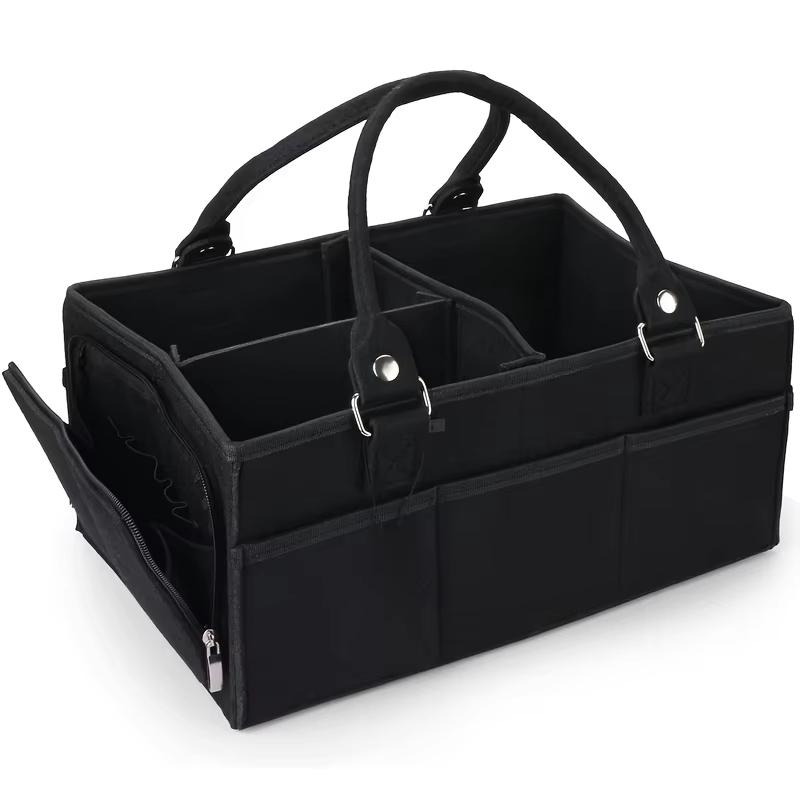 

Baby Diaper Caddy Nursery Storage Bin With Handle Large Felt Bag For Newborn Travel Changing Table Car Organizer Shower Basket