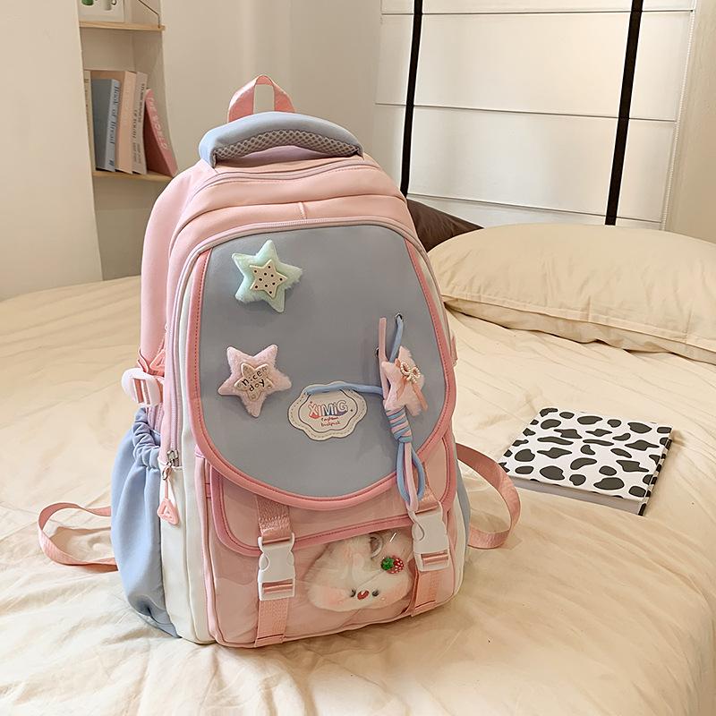 Schoolbag Little Star Female Dopamine Girl College Wind Backpack Large Capacity Student Casual Backpack