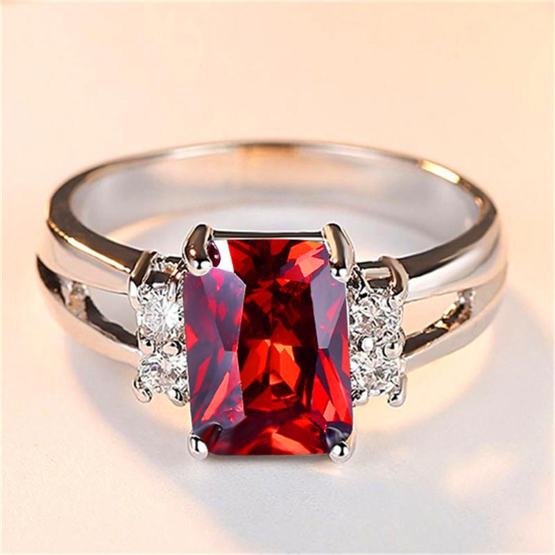 

Luxury Female Crystal Red Zircon Stone Engagement Ring Cute Wedding Jewelry For Women 8