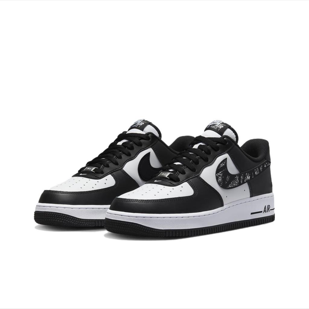 Nike Air Force 1 Slip Resistant Abrasion Resistant Balance Support Low top Skateboard Shoes Unisex White Black DV0788-001(Team384-A)