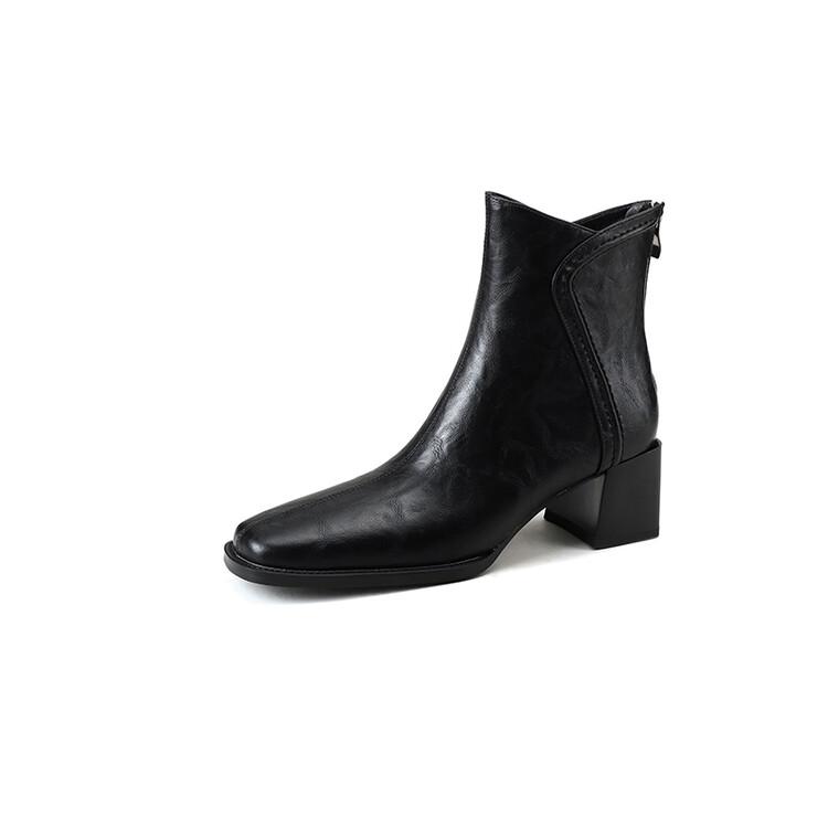 

Мода НОВЫЕ Осенние Женские Туфли Квадратный Носок Массивный Каблук Ботинки Спилок Обувь для Женщин Высокий Каблук Ботильоны Весенние Дизайнерские Ботинки 42 чёрный