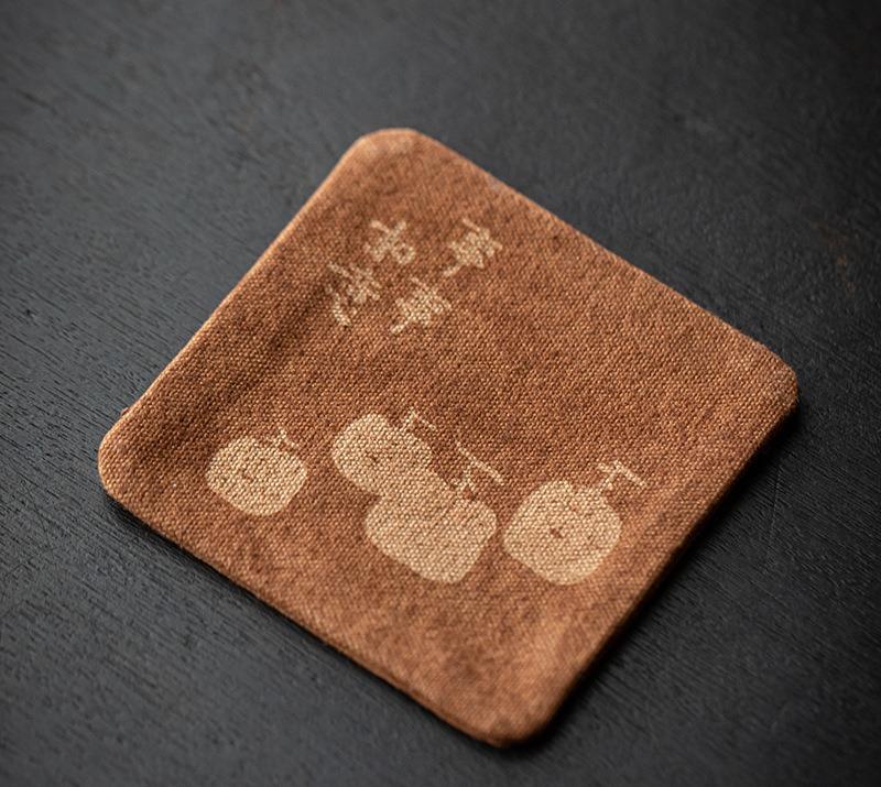 Vintage Watered Gauze Square Coasters Tie-dye Burn Flowers Non-slip Heat Insulation Placemats for Coffee Cups Teacup Holder Mats