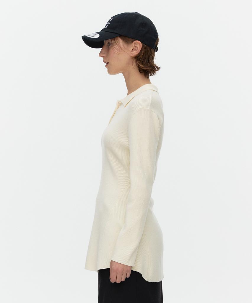 AHWE Flared Polo Sweater_Ivory