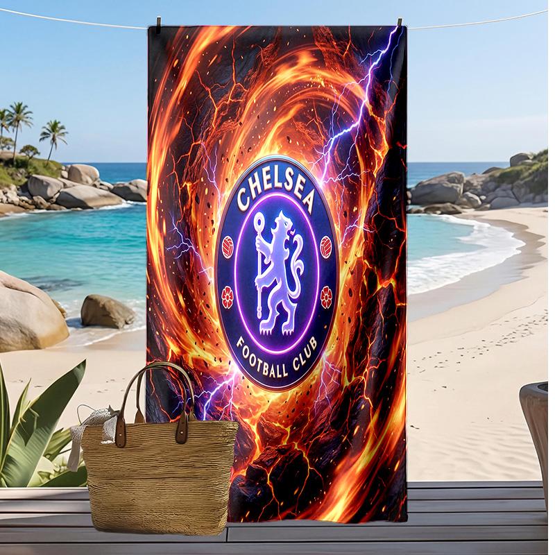 Chelsea FC Printed Beach Towel Quick Dry Soft TowelPortable Large Rectangular Beach Blanket for Travel Swimming Pool