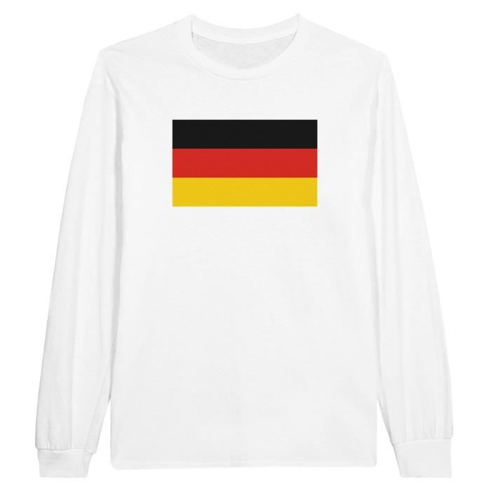 T-shirt à manches longues - PIXELFORMA - Drapeau de l'Allemagne - 100% coton - Manches longues - Coupe classique