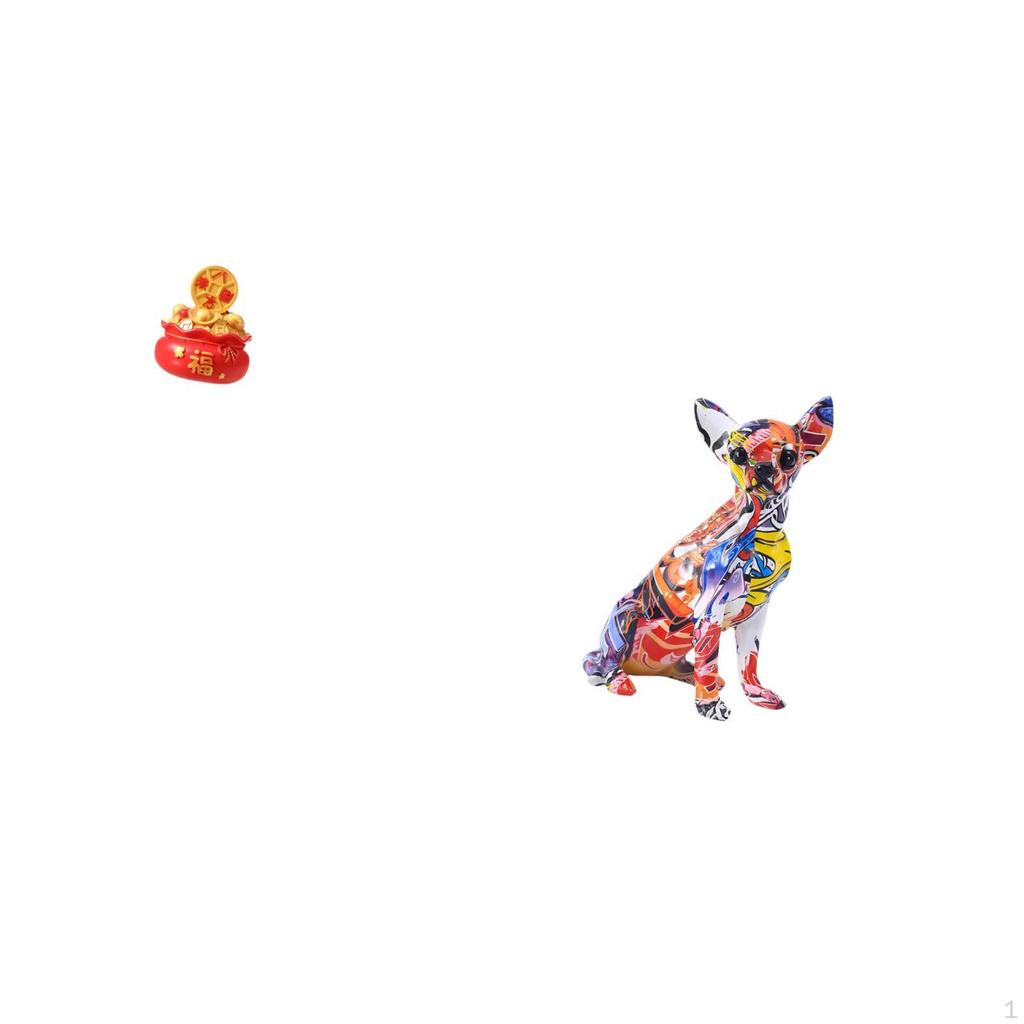 Festival Treasure Basin Cornucopia Ornament And Multicolor Realistic Puppy Craft Figurine for