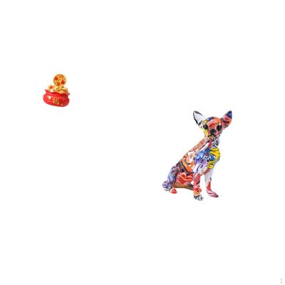 Festival Treasure Basin Cornucopia Ornament And Multicolor Realistic Puppy Craft Figurine for
