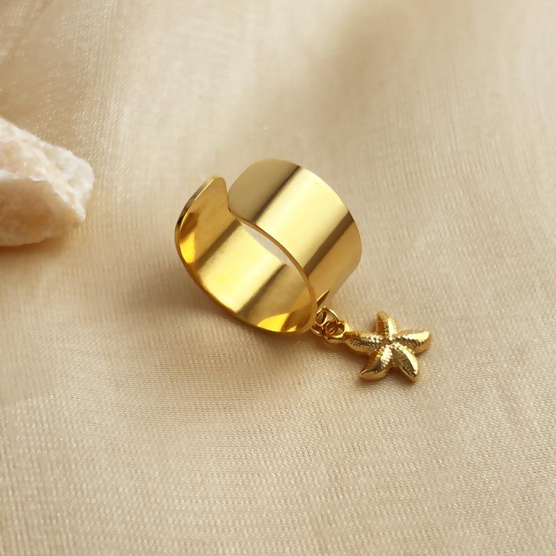 Anello Pendente Personalità in Acciaio Inossidabile per Donne Uomini Stile Misto Lusso Leggero Fascino Anello Aperto Gioielli da Festa Regolabile