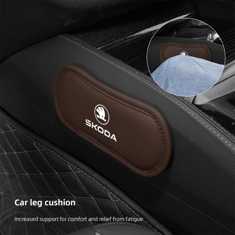 QUV2   Car Styling Seat Armrest Box Protector Cushion Storage Box Cover Pad For Skoda Octavia Kodiaq Fabia Vrs Superb Karoq Yeti Rapid