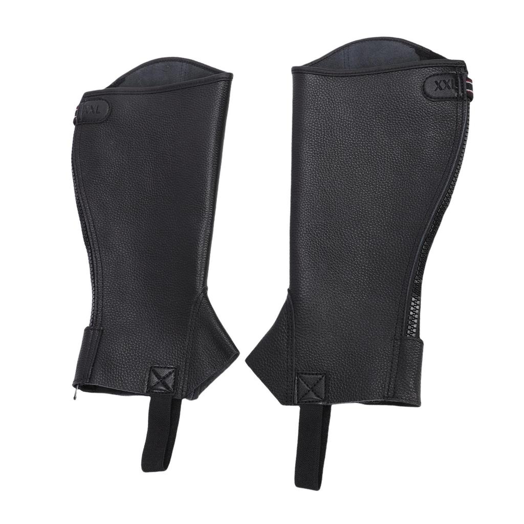 Lther Legs Cover Half Chap, 1 Pair Windproofing Leg Warmers   for Horse Riding, Zip Up Equestrian Protective Guard Bikers Gaiters for Adult