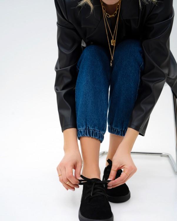 

Чорні замшеві кеди зі шнурівкою ISSA Plus 40 чорний