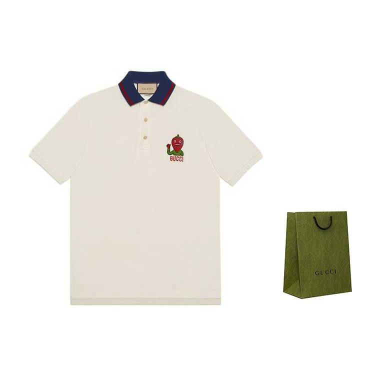GUCCI SS22 Polo Shirt Men's White 700272-XJEMU-9750