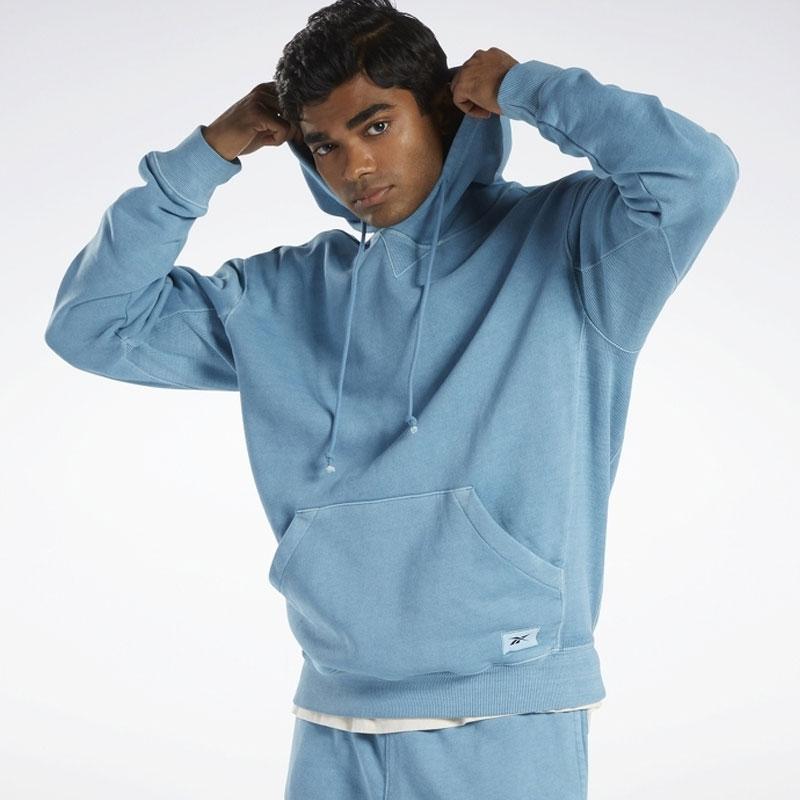 Reebok Sweatshirts Unisex Blue Hooded Moderate Regular HS9142