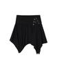 Crank Rollover Snap Flare Skirt_Black