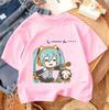 2026 Summer Crew Neck T Shirt For Boys Girls Cute Kawaii Hatsune Miku Cartoon Fashion Street Outfit 314Y