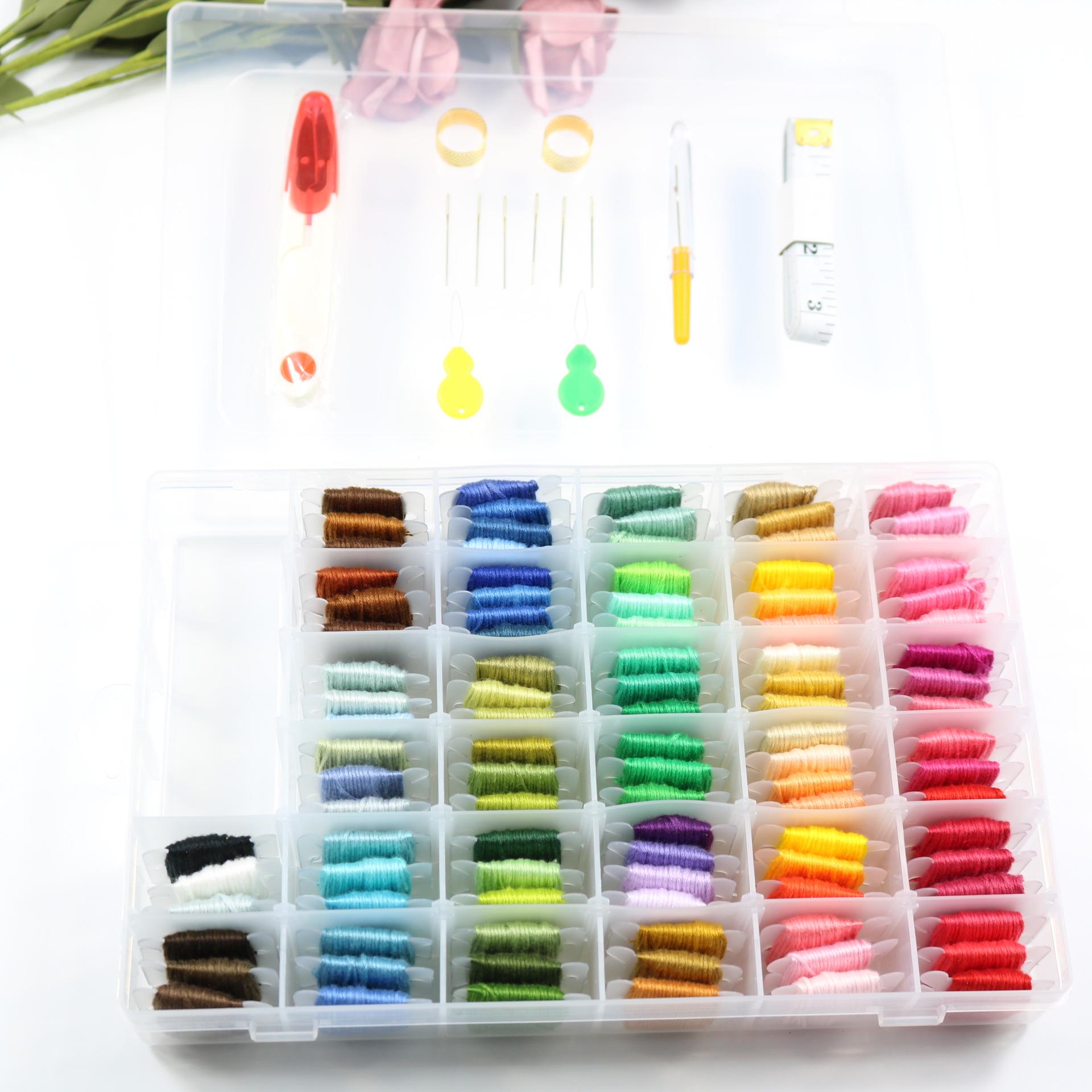 

Набор для вышивания: Панч-нидл, Предварительно намотанные шпульки, 100 цветов ниток для вышивания крестом, 8м пряди хлопка 100 Colors + Accessories