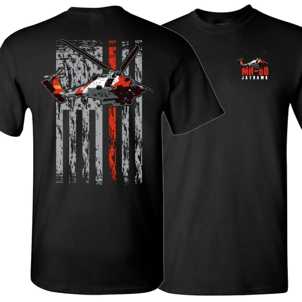 Creative Design American Flag Coast Guard MH60 Helicopter TShirt Summer Cotton Short Sleeve ONeck Mens T Shirt New S3XL