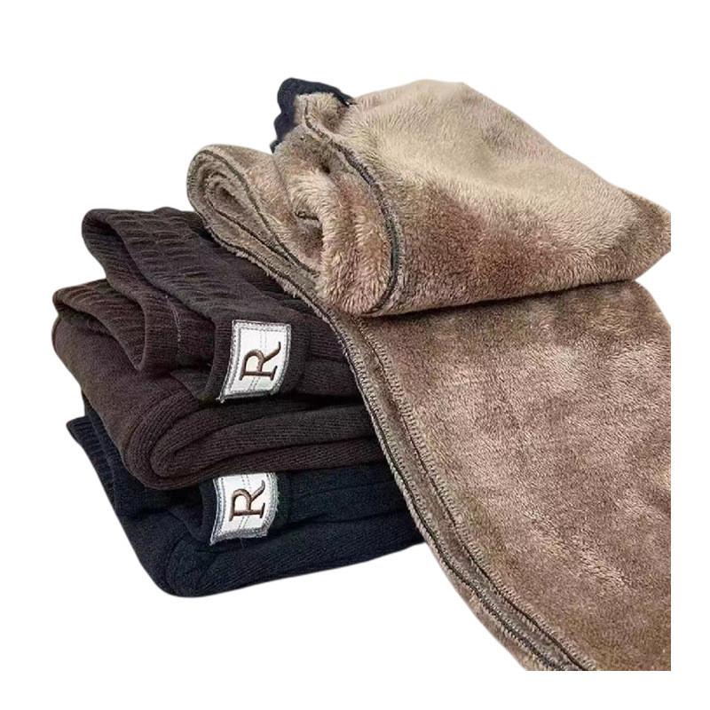 Casual Womens Thick Fleece Pants With High Waist And Pockets For Winter Comfort