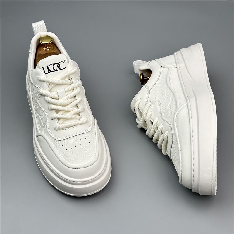 Men's Luxury Designer White Lace Up Platform Shoes Male Causal Flats Moccasins Sports Walking Sneakers Zapatos Hombre