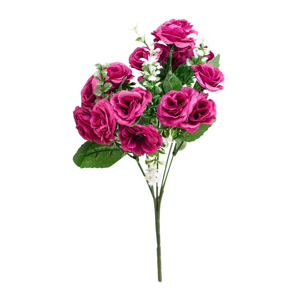 

15 головок искусственных мини-роз цветок имитация ткани цветение цветочный декор синий